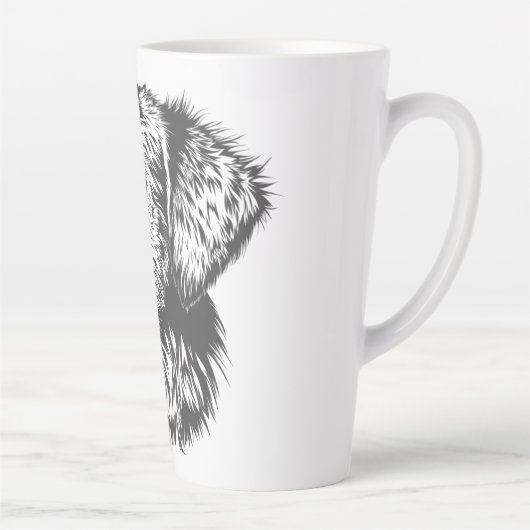 Create Your Own Pet Dog Customized カフェラテマグ (右)