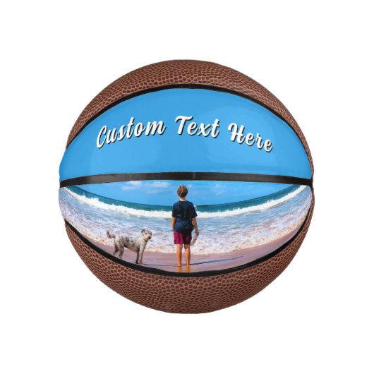 Create Your Own Pet Photo Basketball Custom Text ミニバスケットボール (正面)