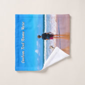 Create Your Own Pet Photo Bath Towels Custom Text バスタオルセット (ウォッシュタオル)