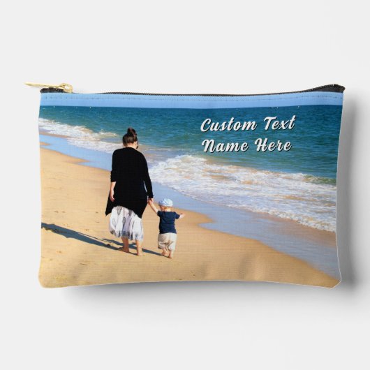 Create Your Own Photo and Custom Text Personalized アクセサリーポーチ (正面)