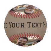 Create Your Own Photo And Text Baseball 野球ボール (裏面)