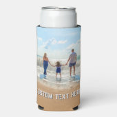 Create Your Own Photo Can Coolers Gift Custom Text スリム缶クーラー (Seltzer正面)