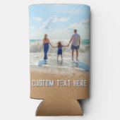 Create Your Own Photo Can Coolers Gift Custom Text スリム缶クーラー (裏面)