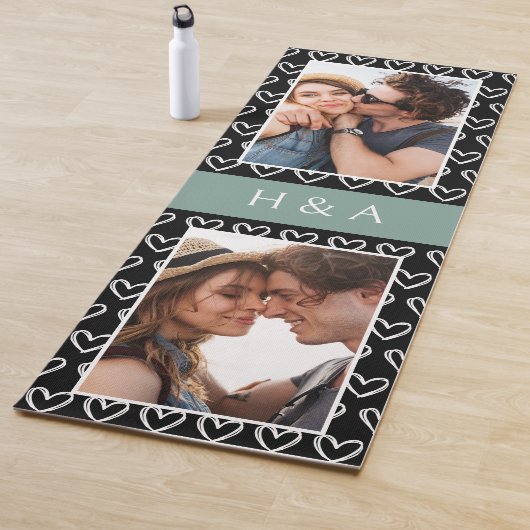 Create Your Own Photo Collage Sage Green Monogram  ヨガマット (インサイチュ)