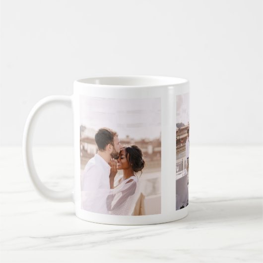 Create Your Own Photo Collage Wedding Newlywed コーヒーマグカップ (左)