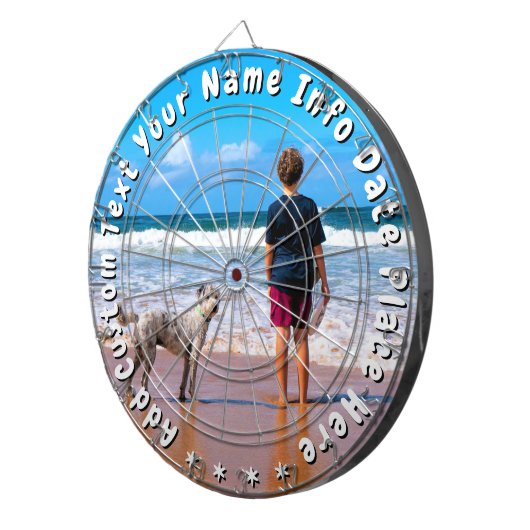 Create Your Own Photo Dart Board with Custom Text ダーツボード (正面右)