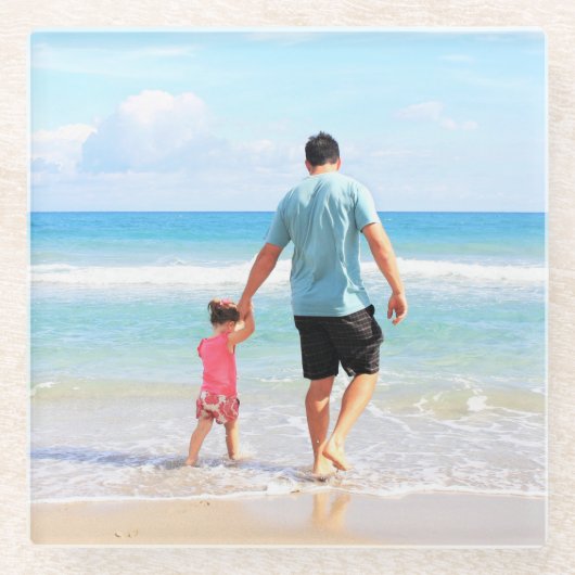 Create Your Own Photo Glass Coaster Gift ガラスコースター (正面)