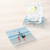 Create Your Own Photo Glass Coaster Gift with Text ガラスコースター (アングル)