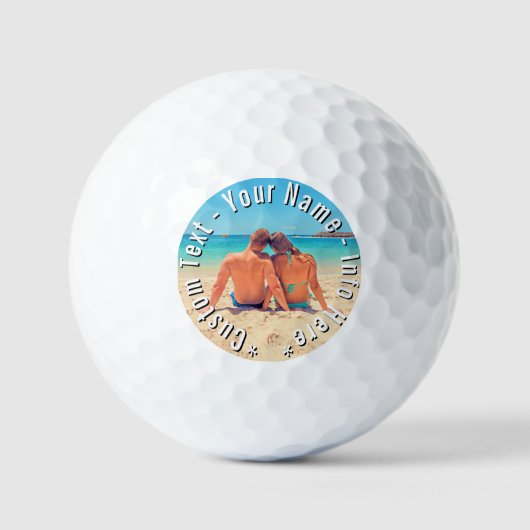 Create Your Own Photo Golf Balls Gift Custom Text ゴルフボール (正面)