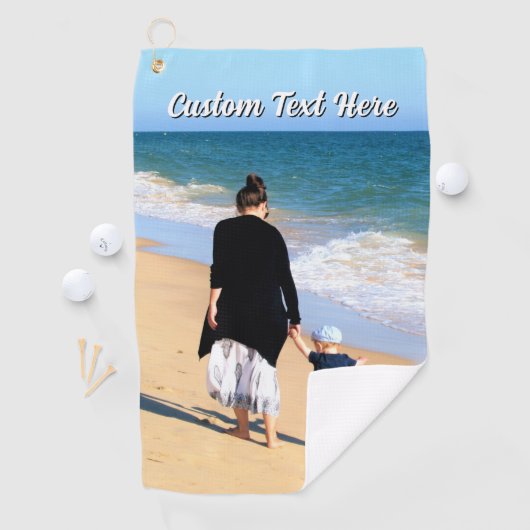 Create Your Own Photo Golf Towel Gift Custom Text ゴルフタオル (インサイチュ)