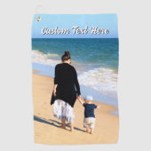 Create Your Own Photo Golf Towel Gift Custom Text ゴルフタオル (正面)