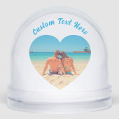 Create Your Own Photo Heart Snow Globe Custom Text (正面)