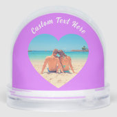 Create Your Own Photo Heart Snow Globe Custom Text (裏面)