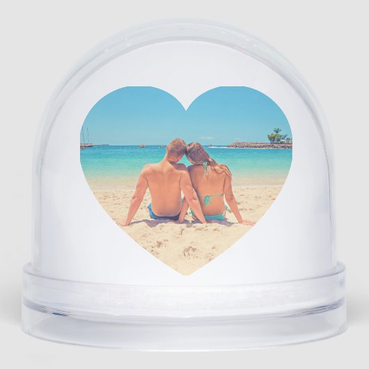 Create Your Own Photo Heart Snow Globe Gift (正面)