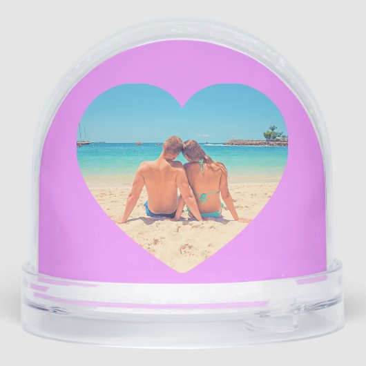Create Your Own Photo Heart Snow Globe Gift (裏面)