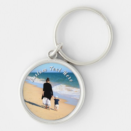 Create Your Own Photo Keychains Gift Custom Text キーホルダー (正面)