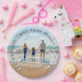 Create Your Own Photo Paper Plates Custom Text ペーパープレート (パーティー)