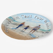 Create Your Own Photo Paper Plates Custom Text ペーパープレート (アングル)