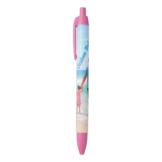 Create Your Own Photo Pen Gift Personalized Text 青ボールペン (トップ(縦))