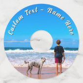 Create Your Own Photo Wine Glass Tags Custom Text ワイングラスタグ (正面)