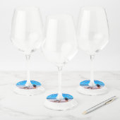 Create Your Own Photo Wine Glass Tags Custom Text ワイングラスタグ (セット)