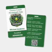 Create Your Own Pickleball Tournament バッジ (正面＆裏面)