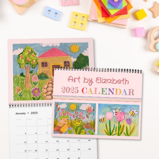 Create Your Own Pink My Kid's Art Calendar 2025 カレンダー