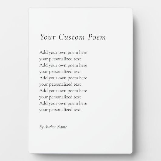 Create Your Own Poem フォトプラーク (正面)