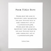 Create Your Own Poem ポスター (正面)