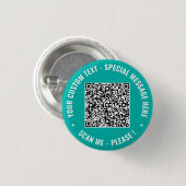Create Your Own QR Code Buttons Personalized Text 缶バッジ (正面&裏面)