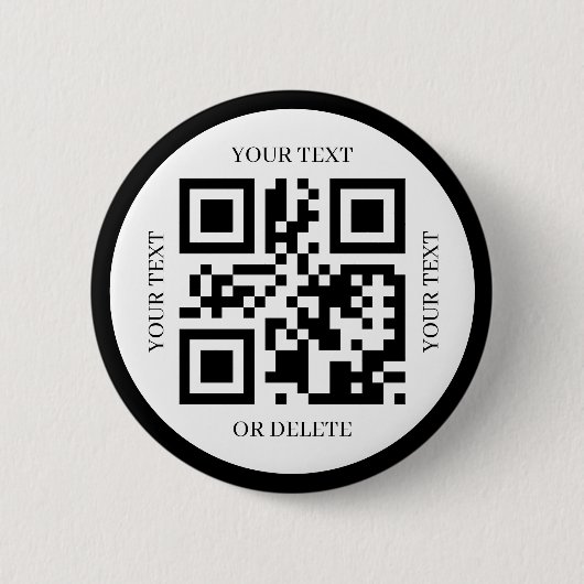 Create Your Own Qr Code Modern Elegant Simple 缶バッジ (正面)