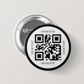 Create Your Own Qr Code Modern Elegant Simple 缶バッジ (正面&裏面)