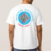 Create Your Own QR Code T-Shirt Example with Text Tシャツ (裏面)