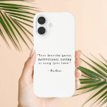 Create Your Own Quote iPhone 16ケース<br><div class="desc">Create your own quote iPhone case. Features your favorite inspirational quote,  song lyric,  funny saying,  bible verse or custom text in minimalist black and white typewriter style typography.</div>