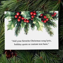 Create Your Own Quote Christmas Botanical Floral シーズンカード