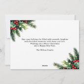 Create Your Own Quote Christmas Botanical Floral シーズンカード (裏面)