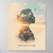 Create Your Own Quote-Dreamy Woman & Nature ポスター (正面)
