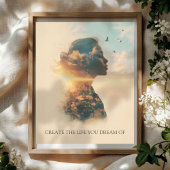 Create Your Own Quote-Dreamy Woman & Nature ポスター