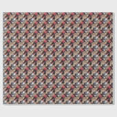 Create Your Own Red & Gold Hygge Gnome & Cookies ラッピングペーパー (フラット)