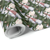 Create Your Own Red & Gold Hygge Gnomes & Village ラッピングペーパー (ロールコーナー)