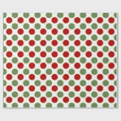 Create Your Own Red, Green & Gold Polka Dots ラッピングペーパー (フラット)