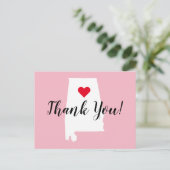 Create Your Own Red Heart White Alabama Thank You ポストカード (スタンド正面)