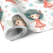 Create Your Own Red Holiday Fairies ラッピングペーパー (ロールコーナー)