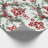 Create Your Own Red Holly & Pinecones ラッピングペーパー (角)