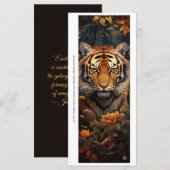 Create Your Own Regal Tiger Floral Bookmark Card (正面/裏面)