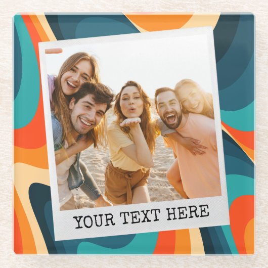 Create Your Own Retro Photo ガラスコースター (正面)