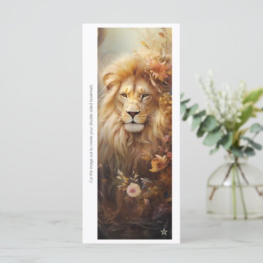 Create Your Own Romantic Floral Lion Bookmark Card (スタンド正面)