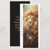 Create Your Own Romantic Floral Lion Bookmark Card (正面/裏面)