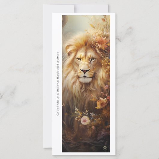 Create Your Own Romantic Floral Lion Bookmark Card (正面)