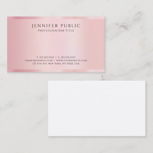 Create Your Own Rose Gold Professional Luxury 名刺 (正面/裏面)